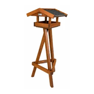 Vogelhaus „Pension Godewind“ – Palisander/Dunkelgrau – mit Ständer
